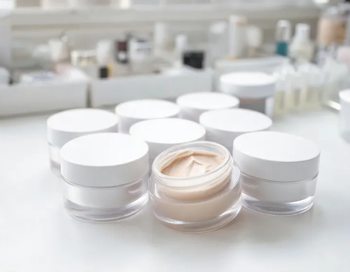 the core3 universal tinted moisturizer spf 46 on a cosmetics bench, illustration only